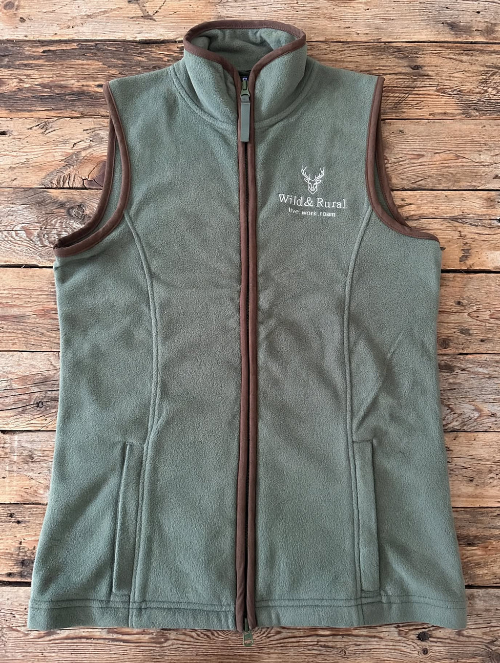 Fleece Gilet – Forest Green, Women's Fitted