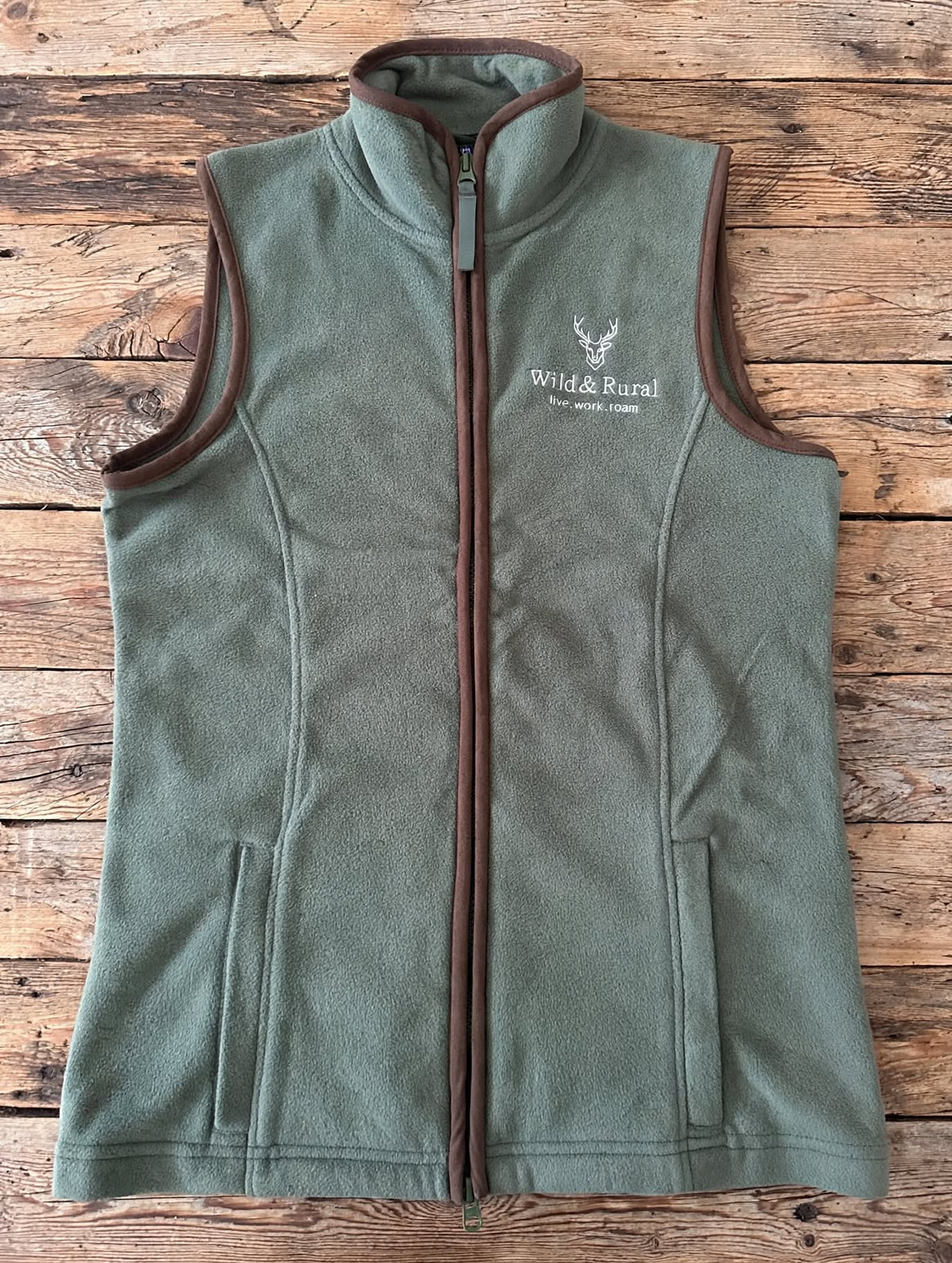 Fleece Gilet – Forest Green, Women's Fitted