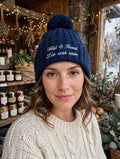 Moorland Chunky Bobble Beanie Hat – Midnight Navy